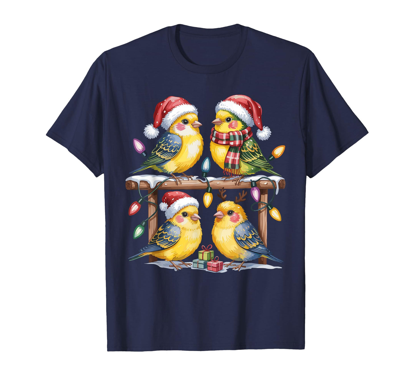 Canary Christmas Cute Pet Lovers Funny Holiday Pajamas T-Shirt