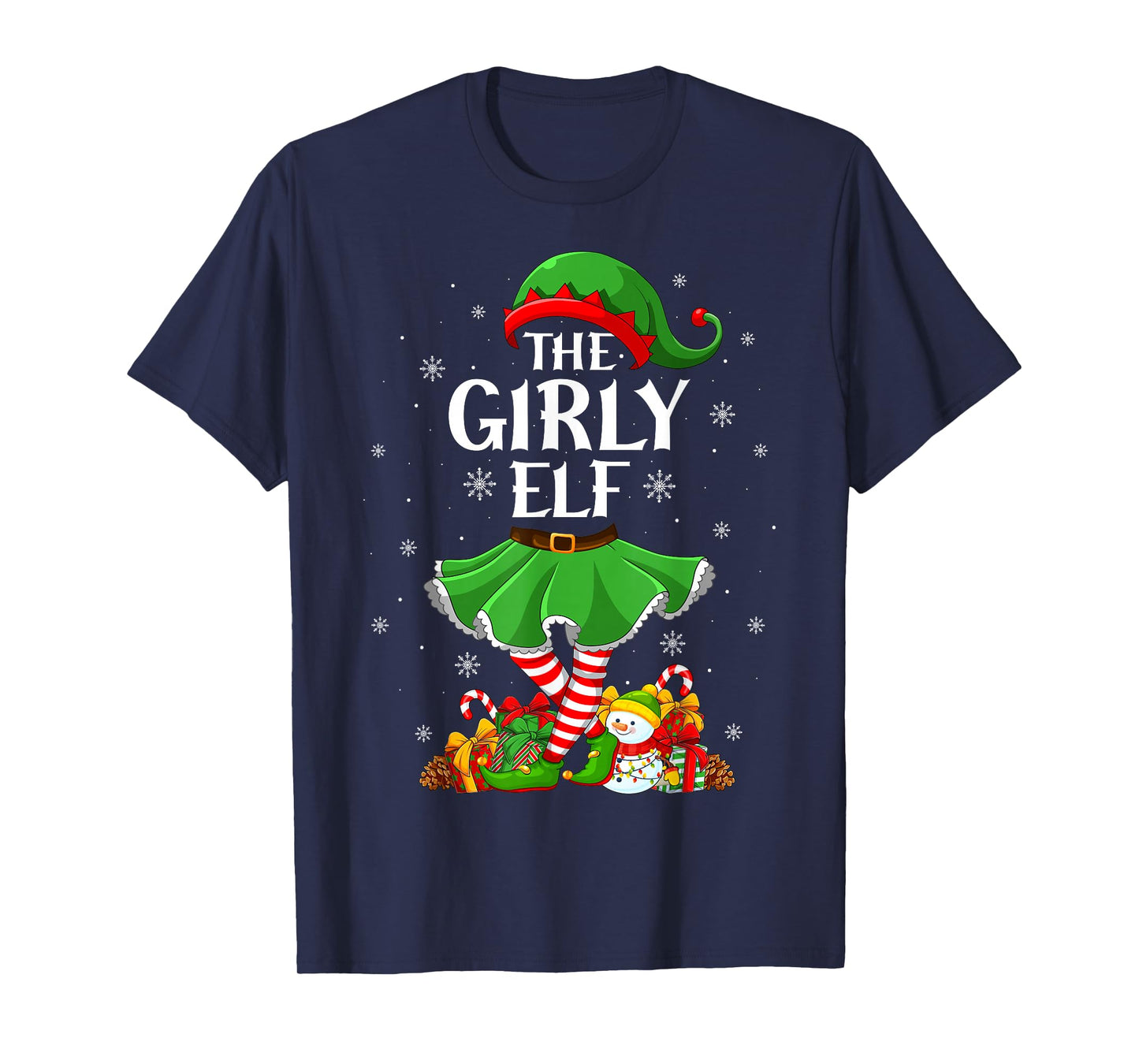 Girly Elf Christmas Family Elf Squad Xmas Girls Women T-Shirt