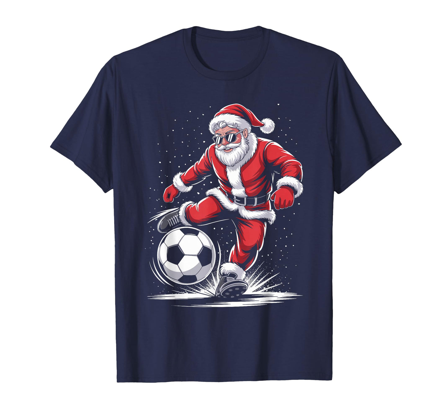 Funny Santa Claus Soccer Player Christmas for Kids Men T-Shirt