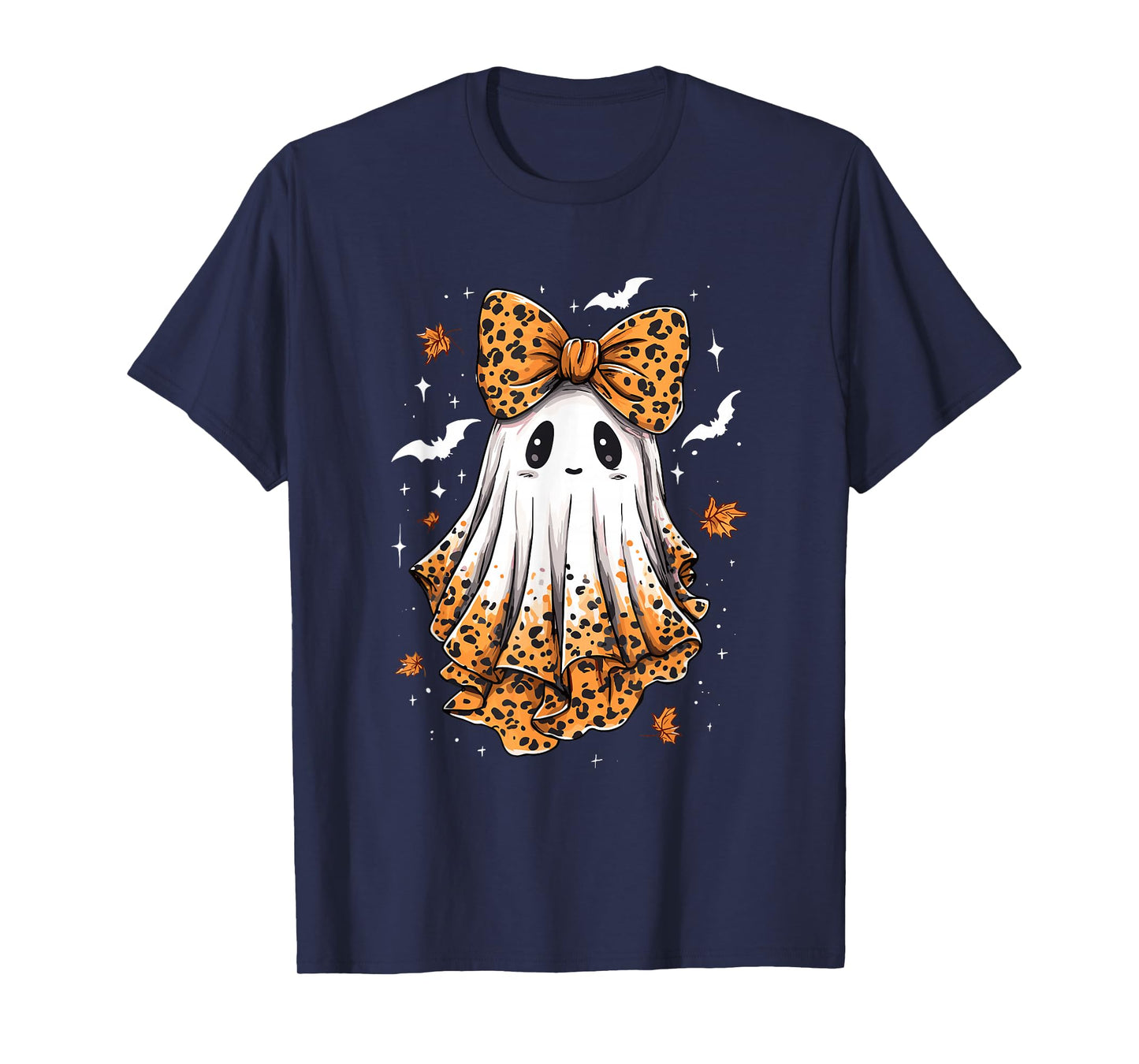Coquette Leopard Ghost Halloween Boujee Ghost Autumn Fall T-Shirt