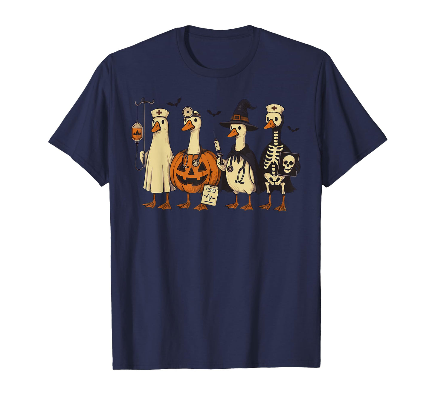Cute Goose Nurse Halloween Costume Ghost Pumpkin Witch T-Shirt