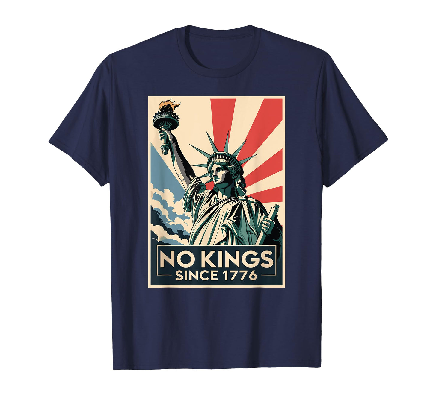No Kings In America Since 1776 Statue Of Liberty Vintage T-Shirt