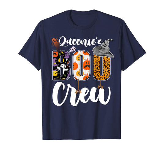 Queenie's Boo Crew Halloween Grandma Grandkids Matching T-Shirt