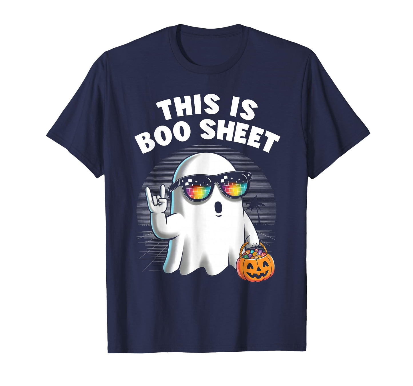 This is Boo Sheet Ghost Retro Halloween Costume Men Women T-Shirt