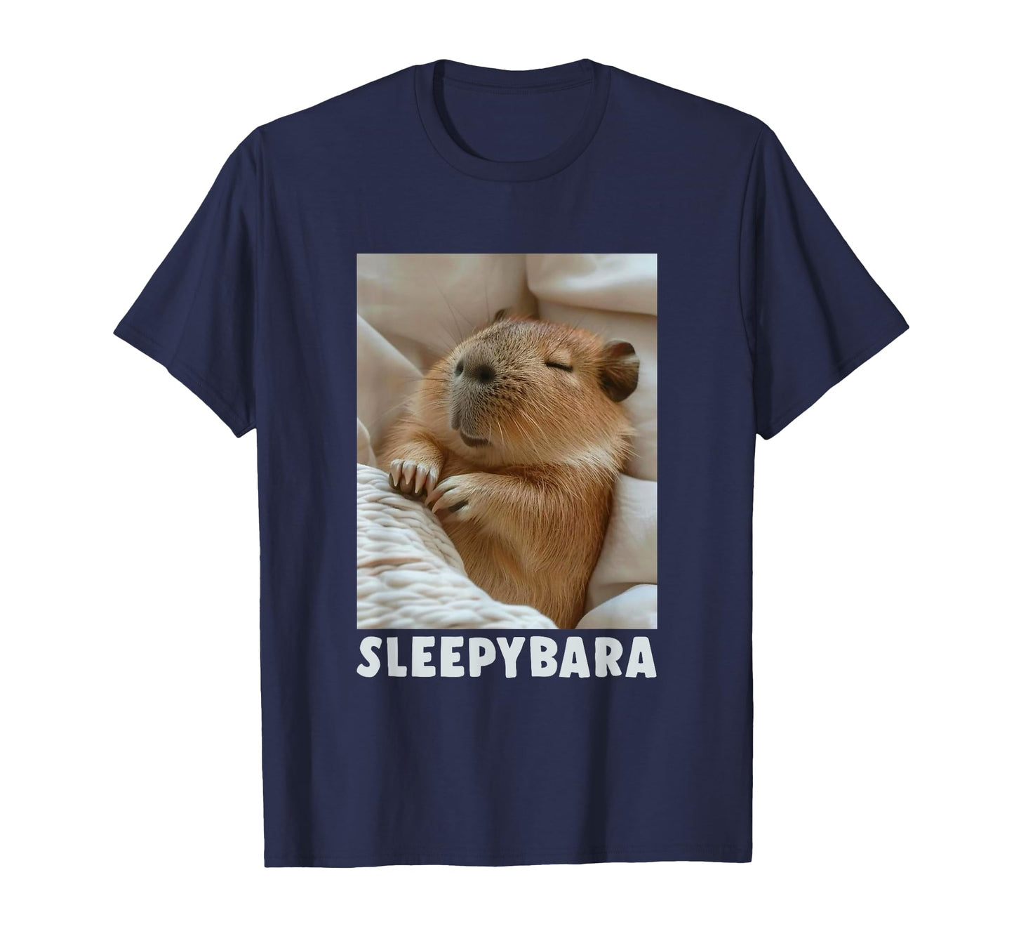 Cute Sleepy Capybara Sleep Pajamas Funny Word Sleebybara T-Shirt