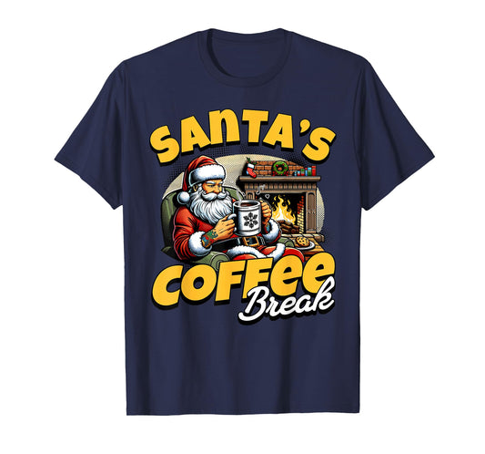 Santa’s Coffee Break Funny Holiday Caffeine Lovers T-Shirt