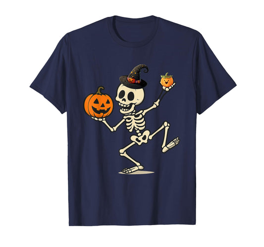 Dancing Skeleton Halloween Design Cute and Fun Spooky Style T-Shirt