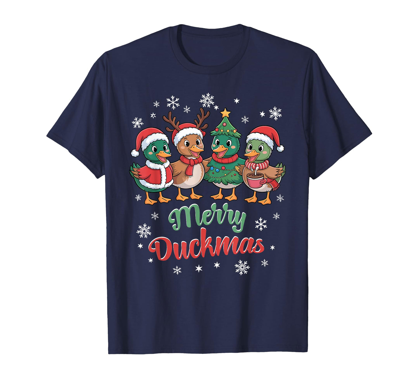 Merry Duckmas – Funny Christmas Ducks Holiday Design T-Shirt