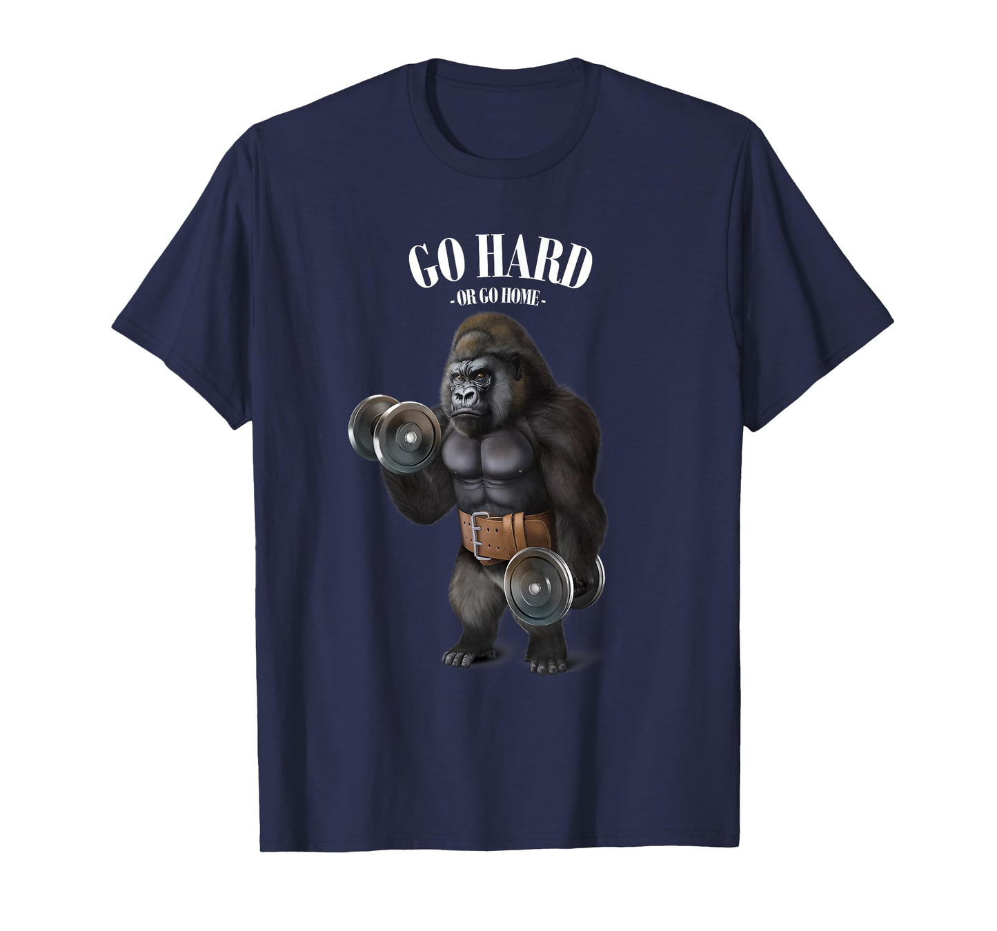 Gorilla Muscle Training with Dumbbell in Fitness Gym T-Shirt