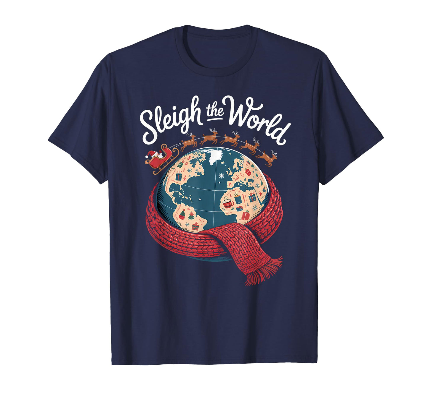 Sleigh The World Funny Christmas Snow Globe T-Shirt