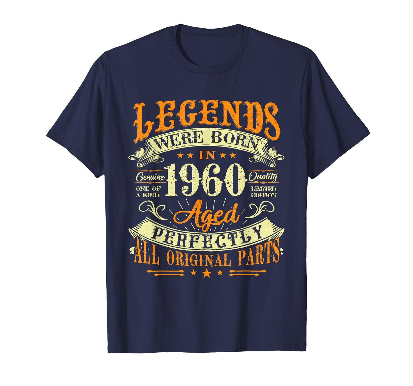 65th Birthday Vintage Legends Born In 1960 65 Years Old T-Shirt