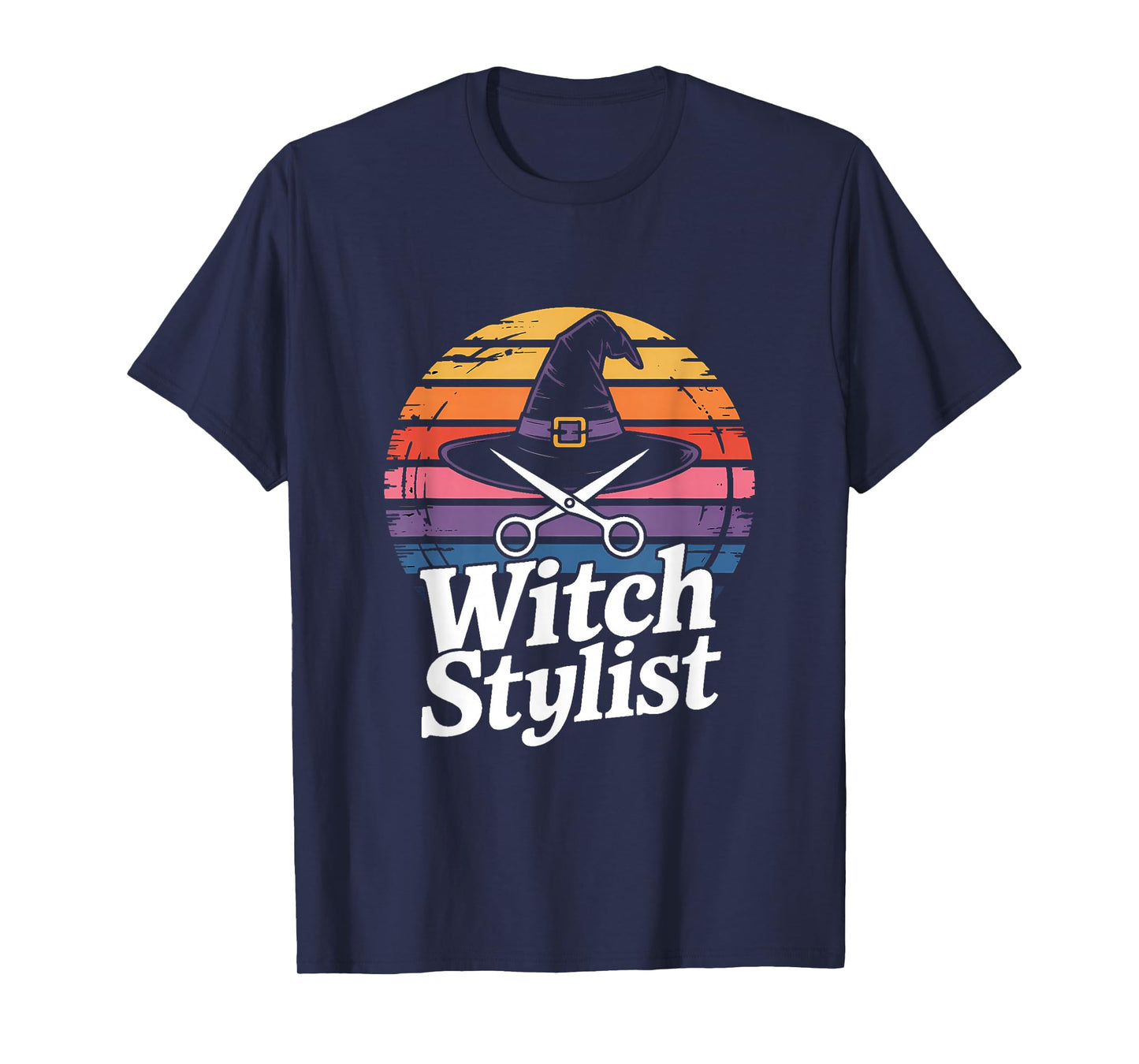 Witch Hairdresser - Witch Stylist Retro Sunset T-Shirt