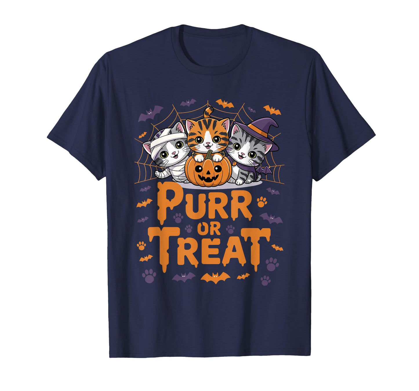 Purr or Treat Cute Halloween Cat T-Shirt