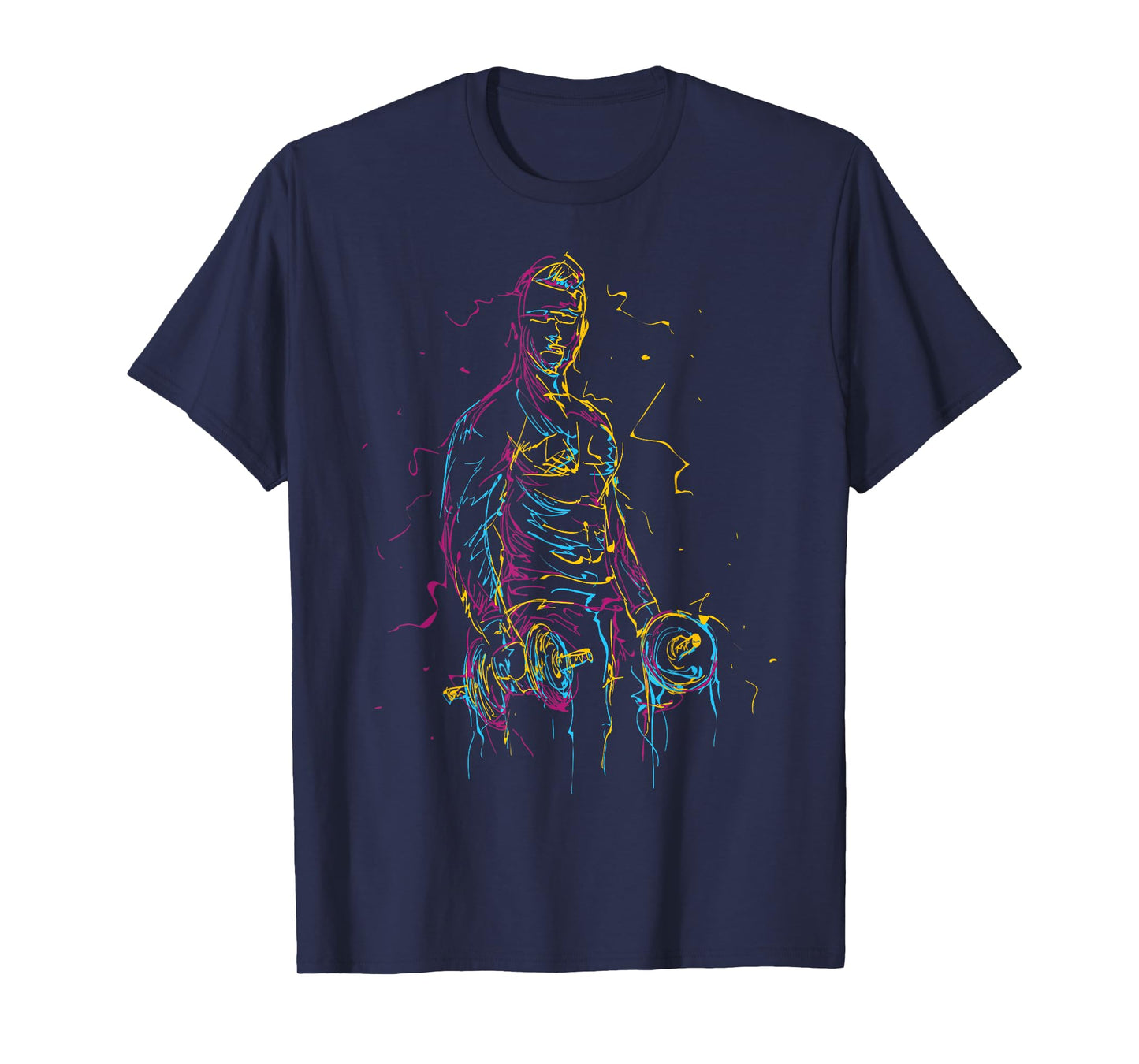 colorful Strongman Bodybuilding Gym Weightlifting workout T-Shirt
