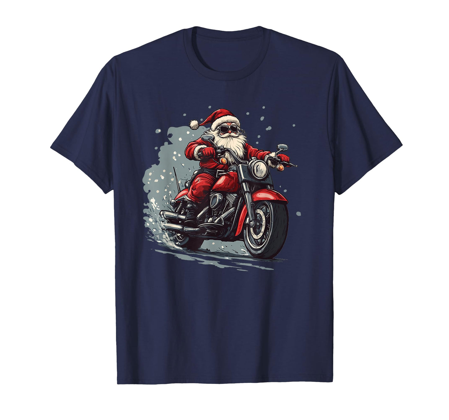Funny Rocker Santa Claus on a Holiday Ride T-Shirt
