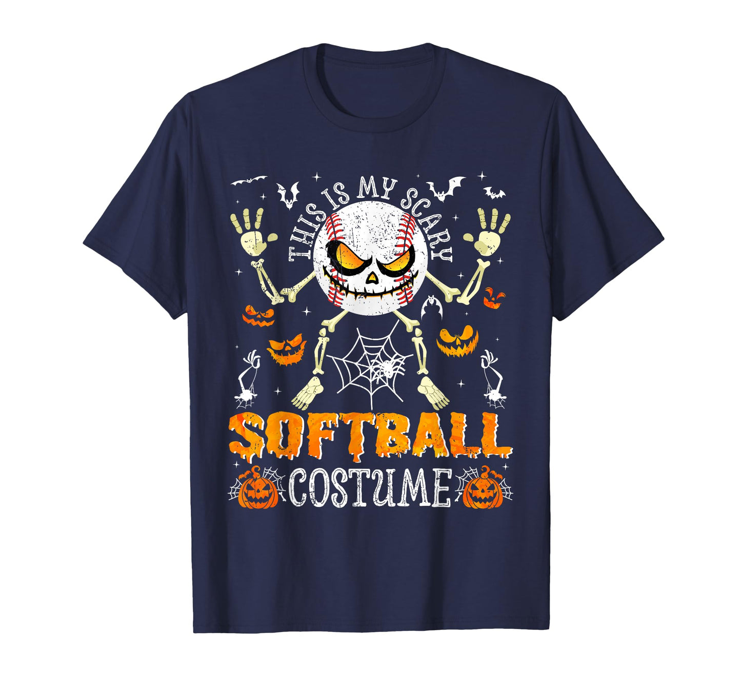 This is My Scary Softball Costume Halloween Skeleton Lover T-Shirt