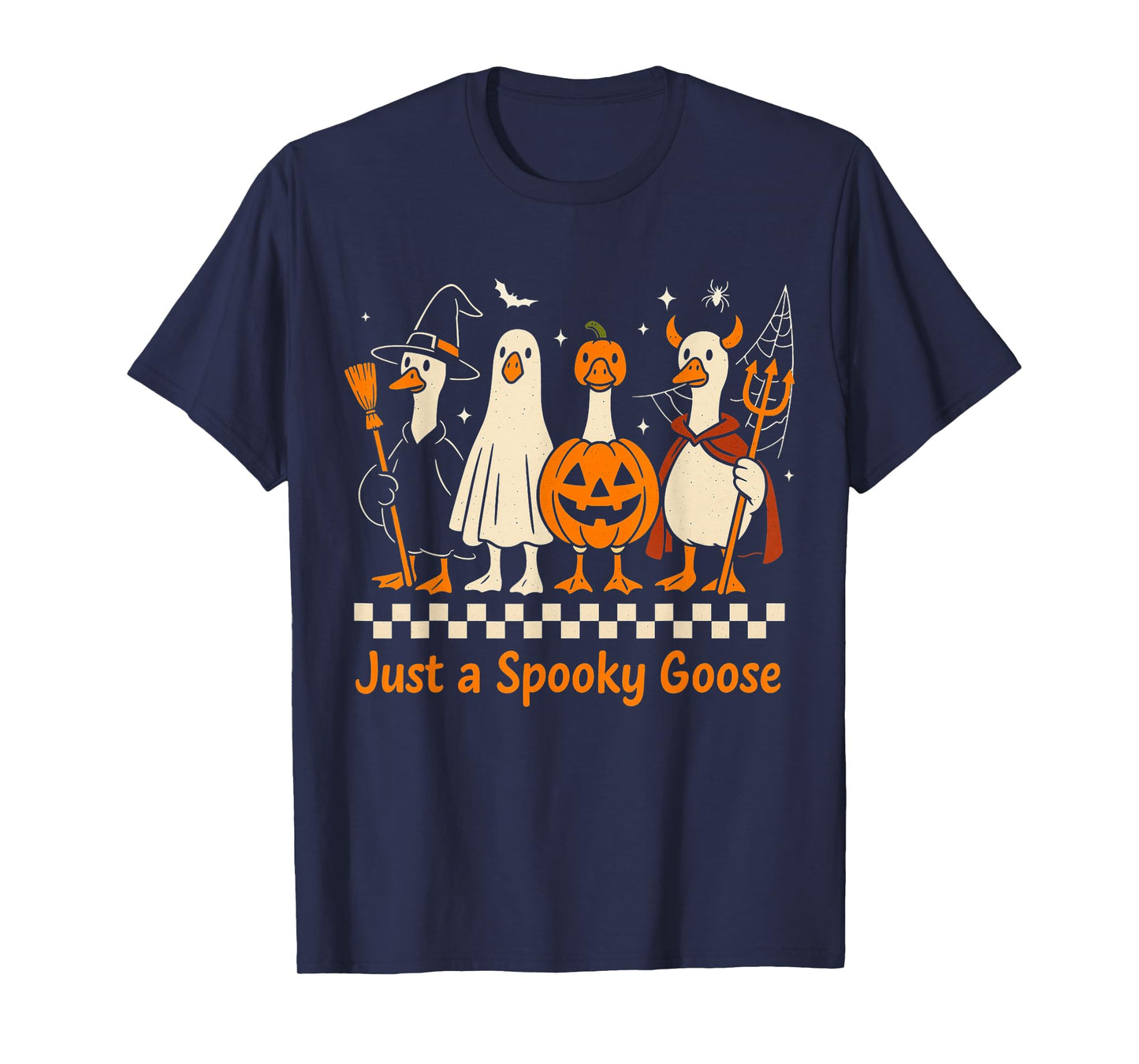 Funny Halloween Just Spooky Goose Witch Ghost Pumpkin Devil T-Shirt