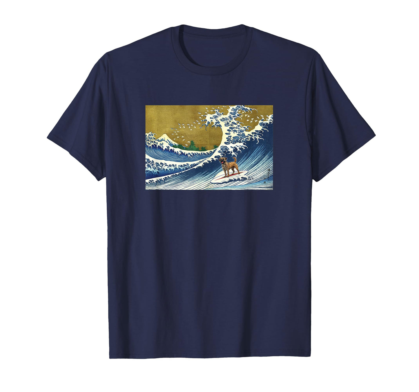 Funny Retro Vintage Surfing a Wave Border Terrier Lover T-Shirt