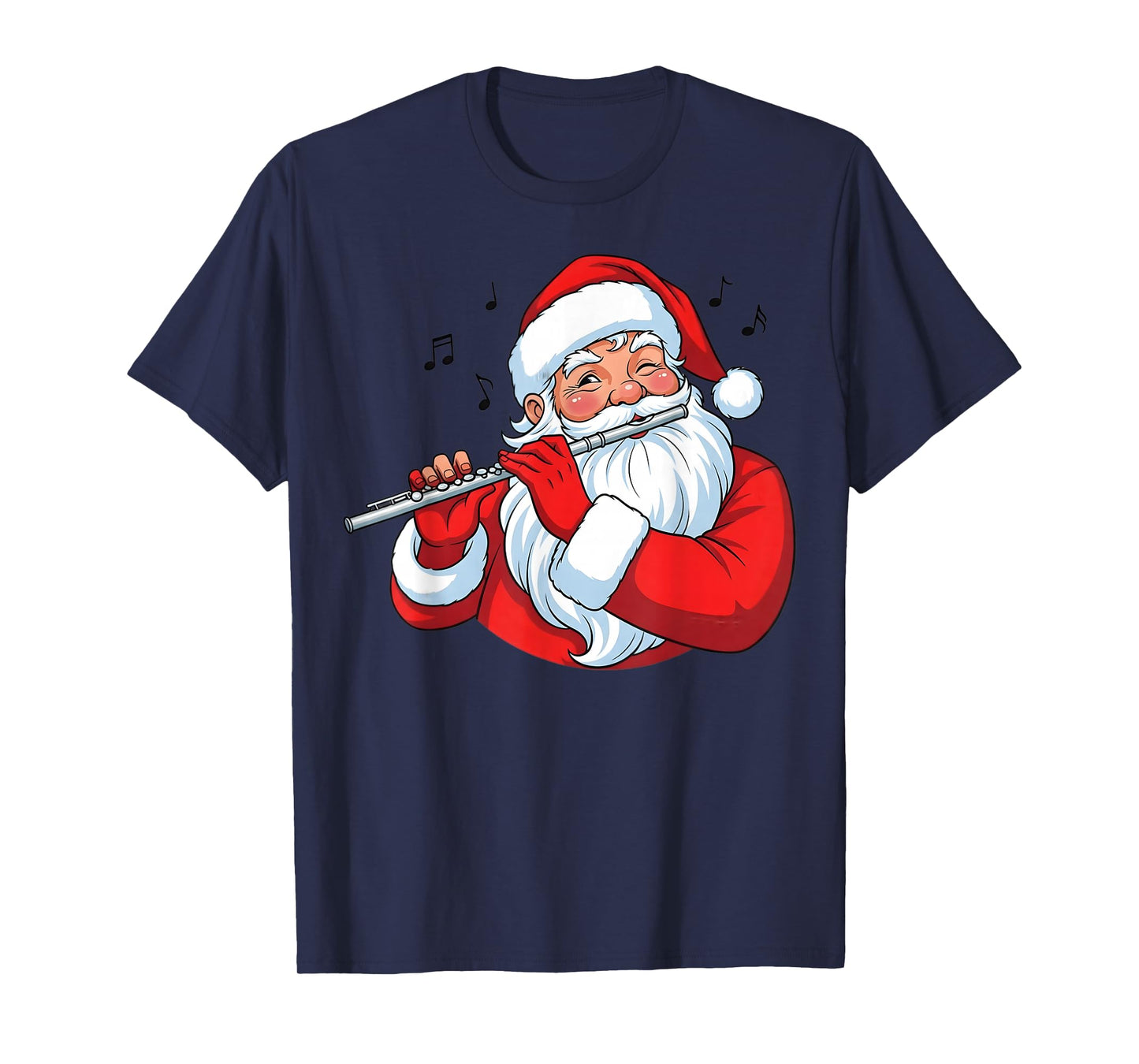 Christmas Flute Player Cute Santa Xmas Boys Girls Men Kids T-Shirt