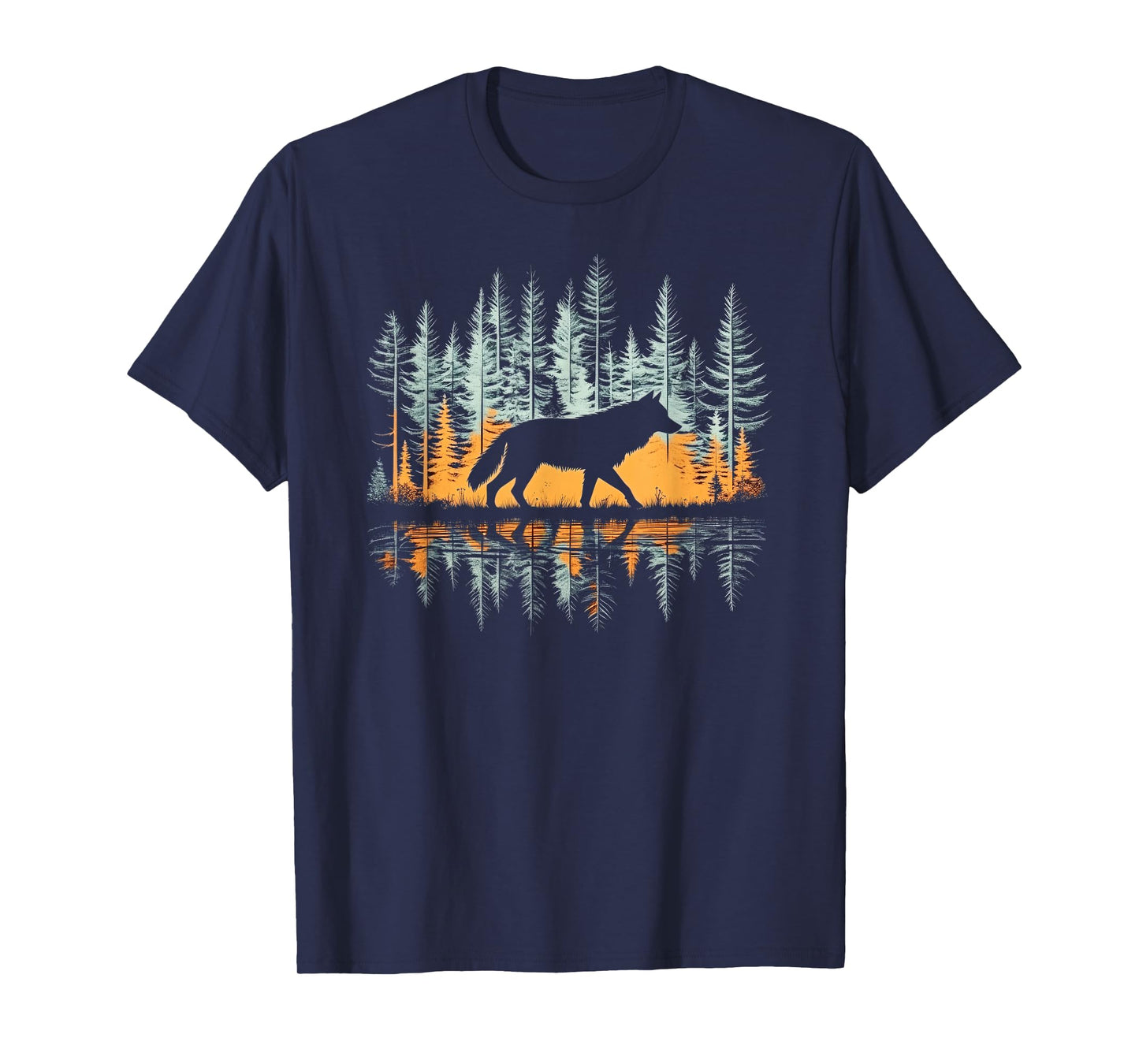 Cool Tees Graphic Wolf Nature T-Shirt - Unisex-Adults & Kids, Black, Small, Short Sleeve