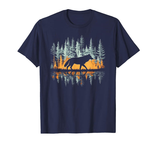 Cool Tees Graphic Wolf Nature T-Shirt - Unisex-Adults & Kids, Black, Small, Short Sleeve