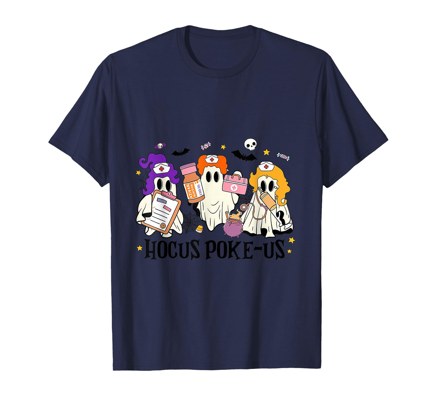 Spooky Nurse Halloween Funny Medical Lab Tech Costume T-Shirt