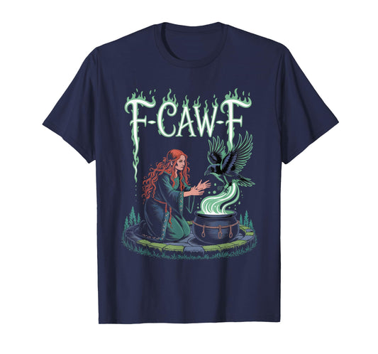 F-Caw-F Crow Funny Gothic Moon Black Bird Halloween T-Shirt