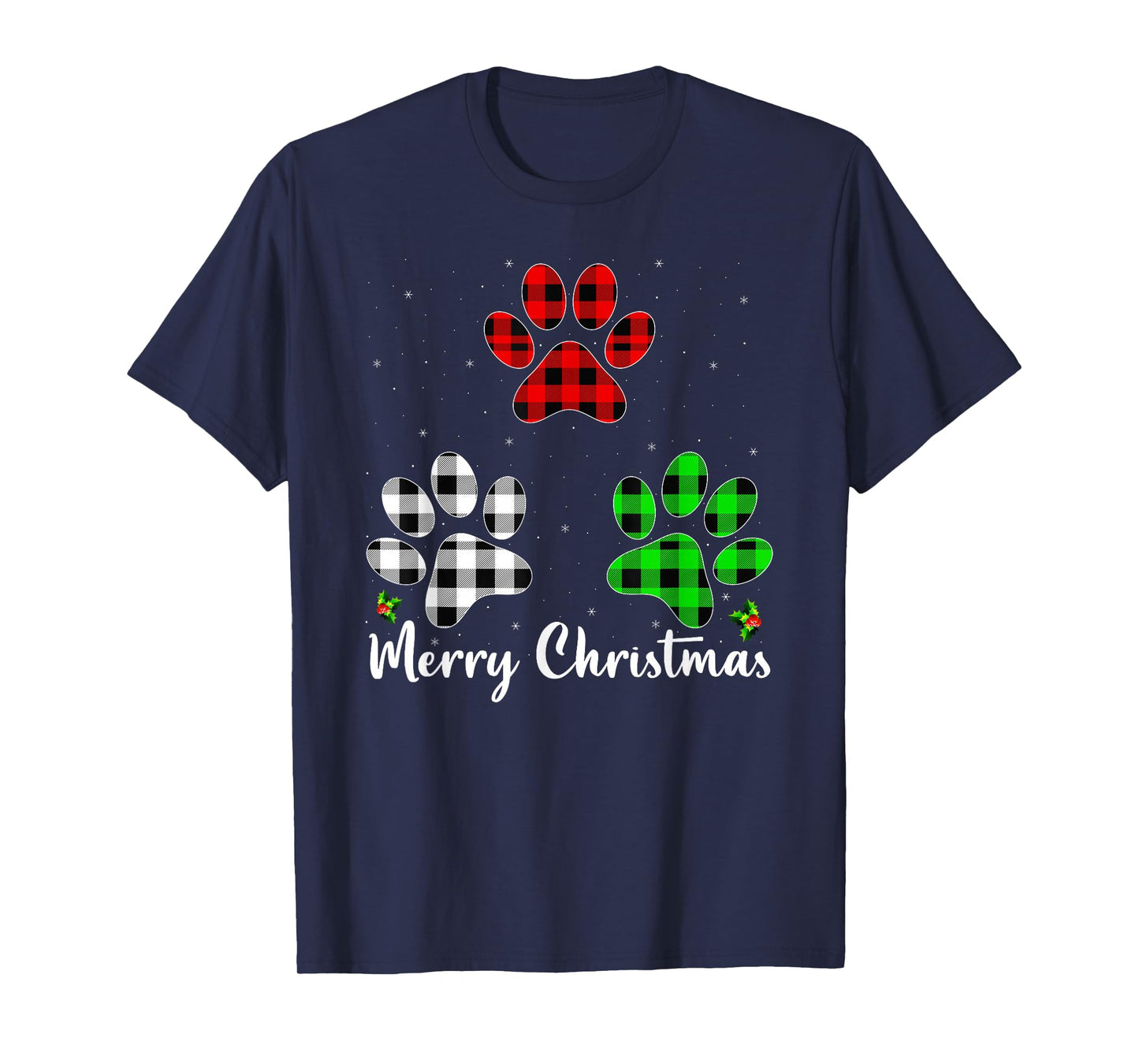 Funny Dog Paw Christmas Pajamas Puppy Dog Lover Xmas T-Shirt