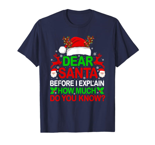 Dear Santa I Can Explain Funny Christmas Shirts Kids Adults T-Shirt