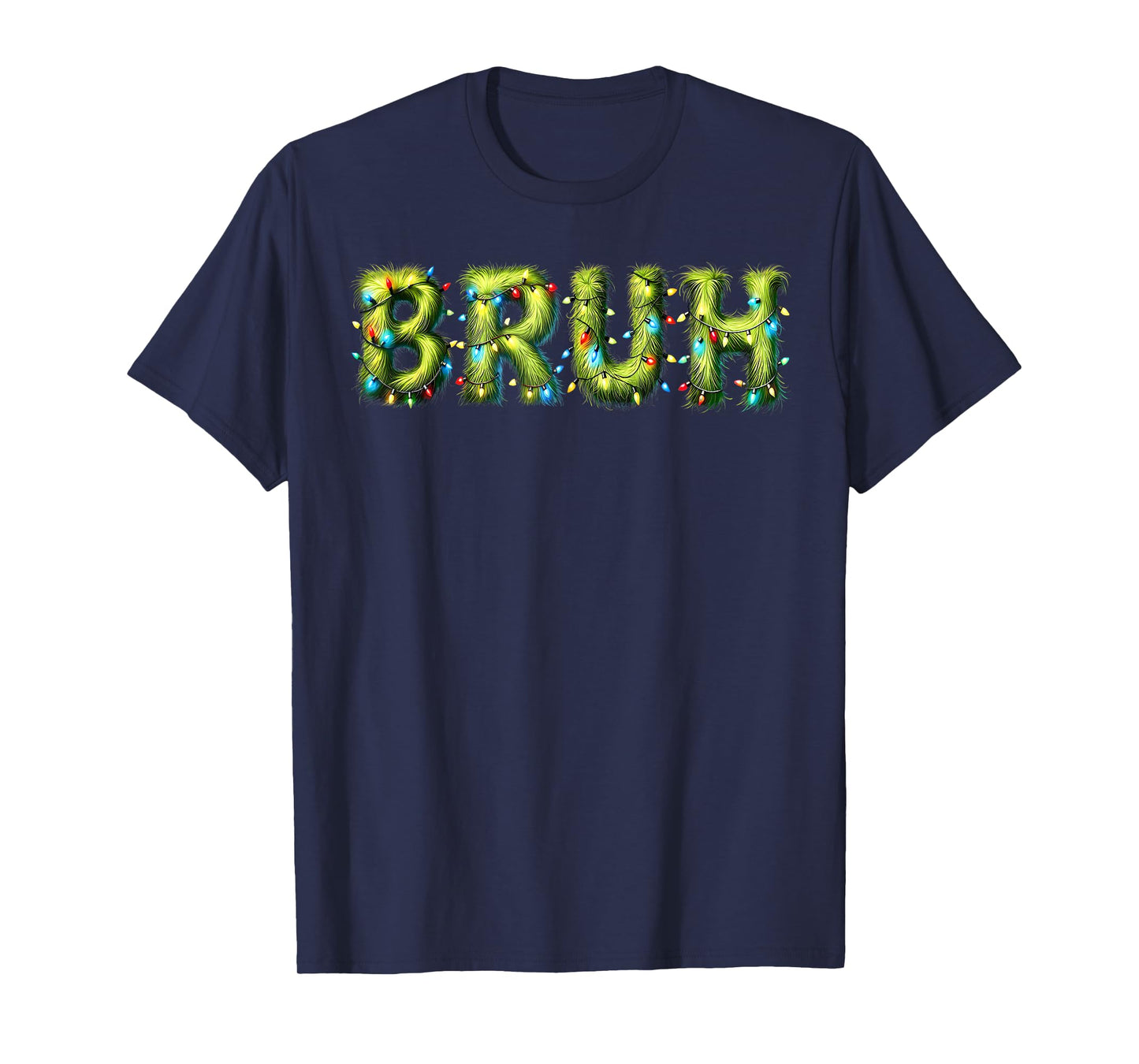 Bruh Santa Squad Merry Christmas Xmas Lights Pajamas Holiday T-Shirt