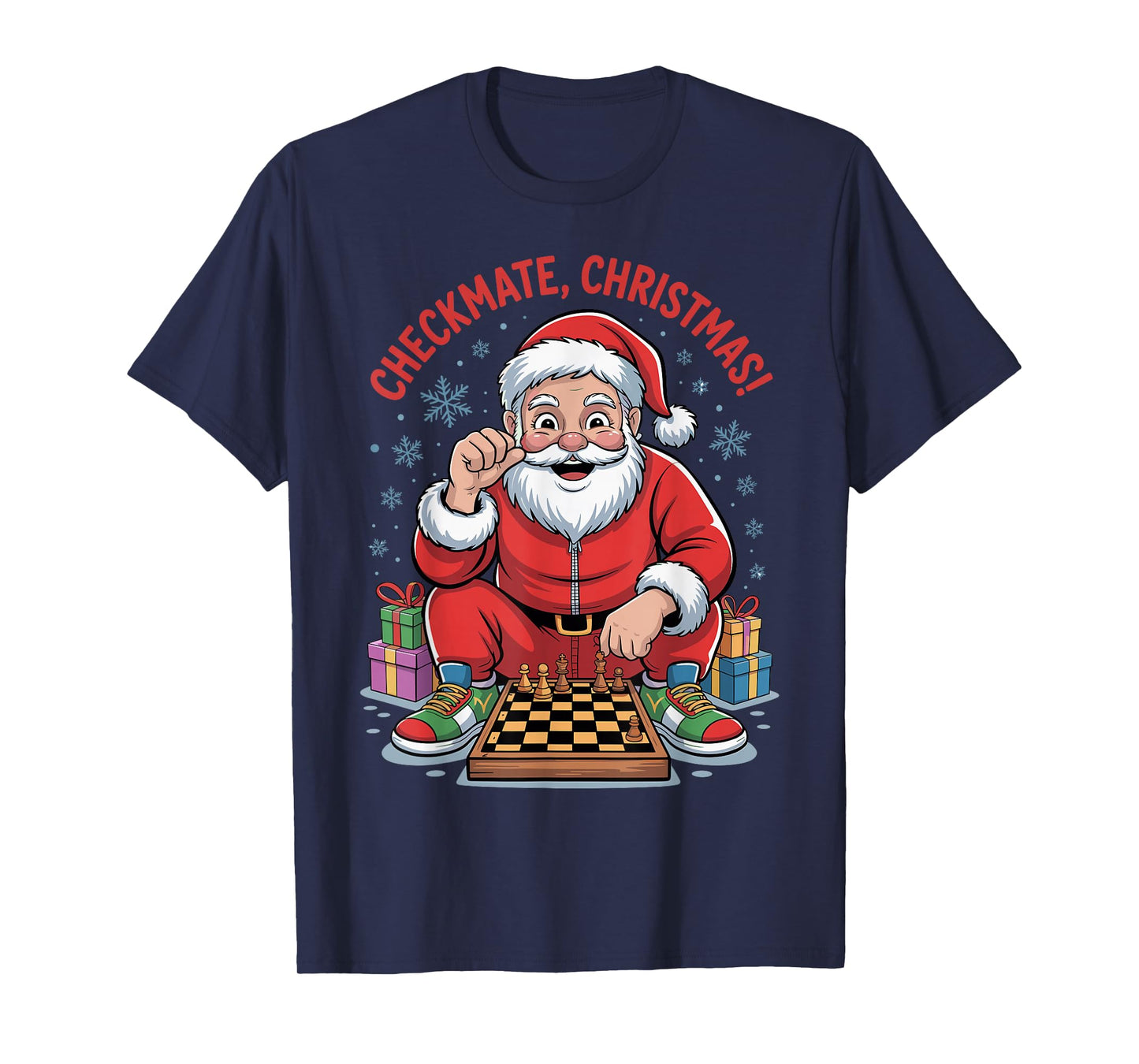 Funny Santa Playing Chess Holiday Christmas Xmas Pajama T-Shirt