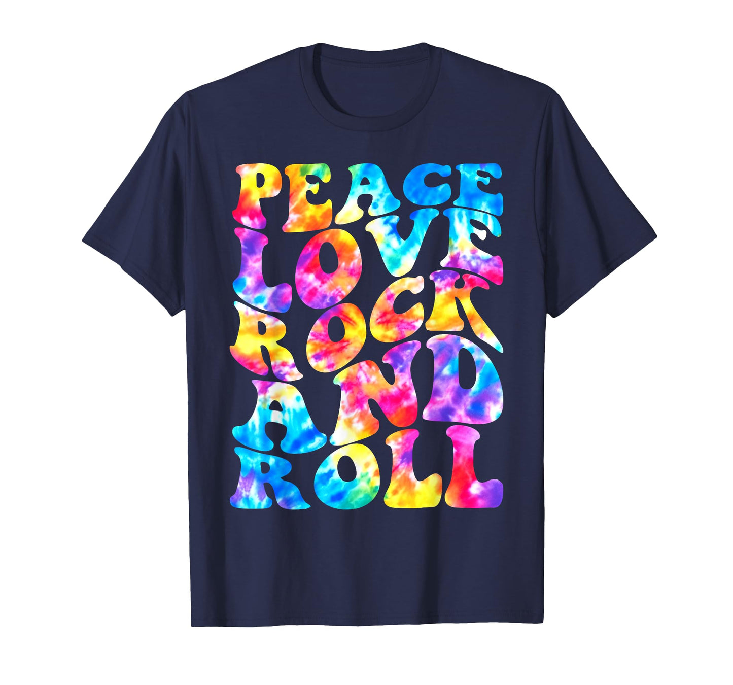 Tie-Dye Peace Love Rock N Roll Band Rock Concert Lovers T-Shirt