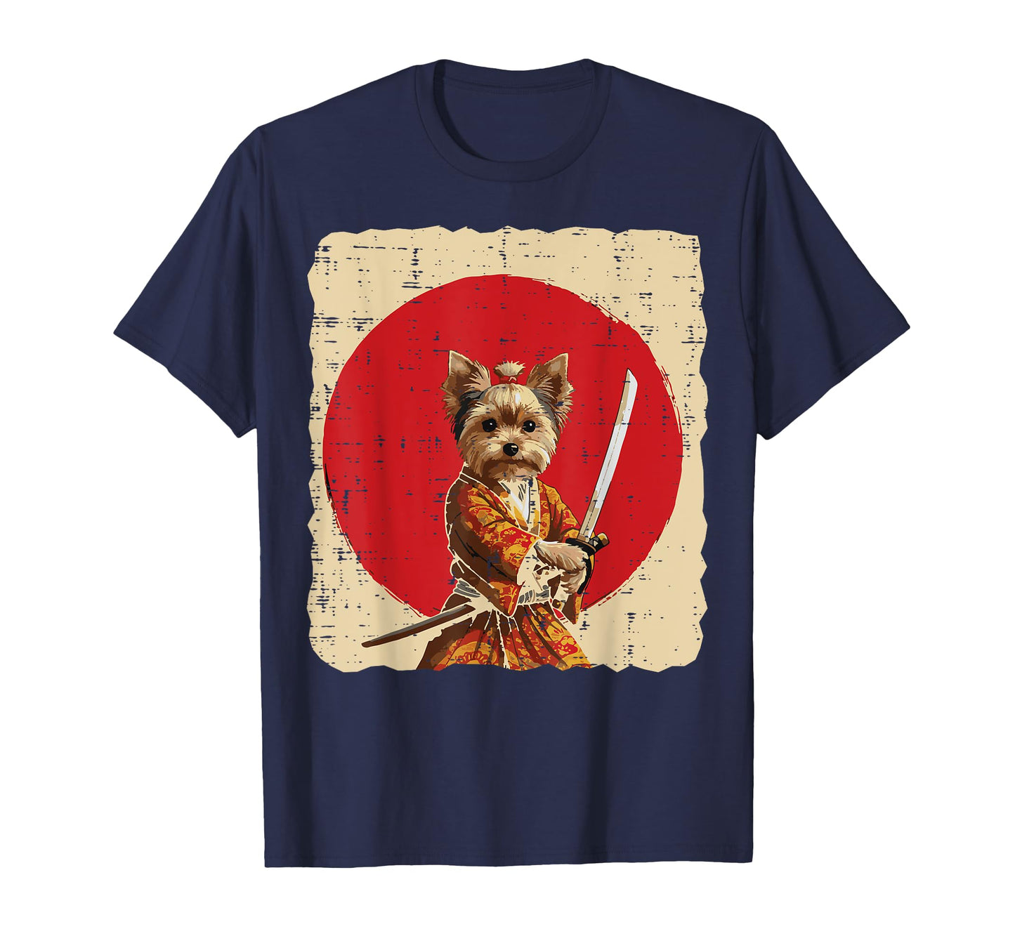 Japanese Dog Yorkshire Terrier Samurai Art Women Men Kids T-Shirt