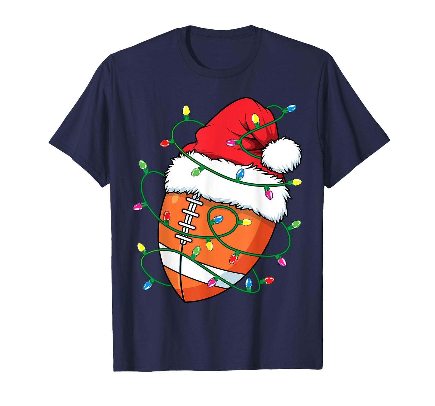Santa Sports Design for Men Boys Christmas Football Player T-Shirt