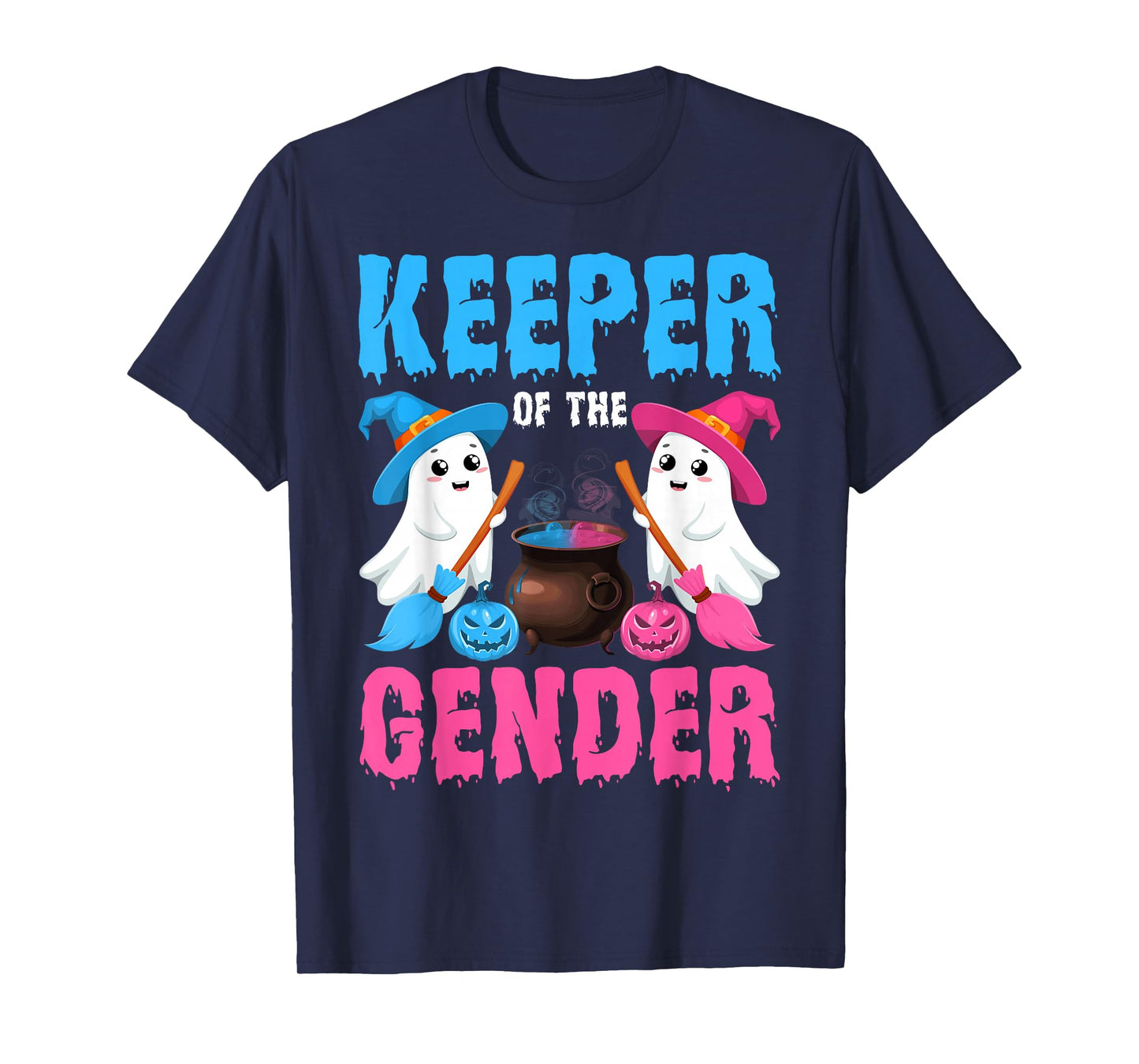 Keeper of The Gender Ghost Witch Halloween Gender Reveal T-Shirt
