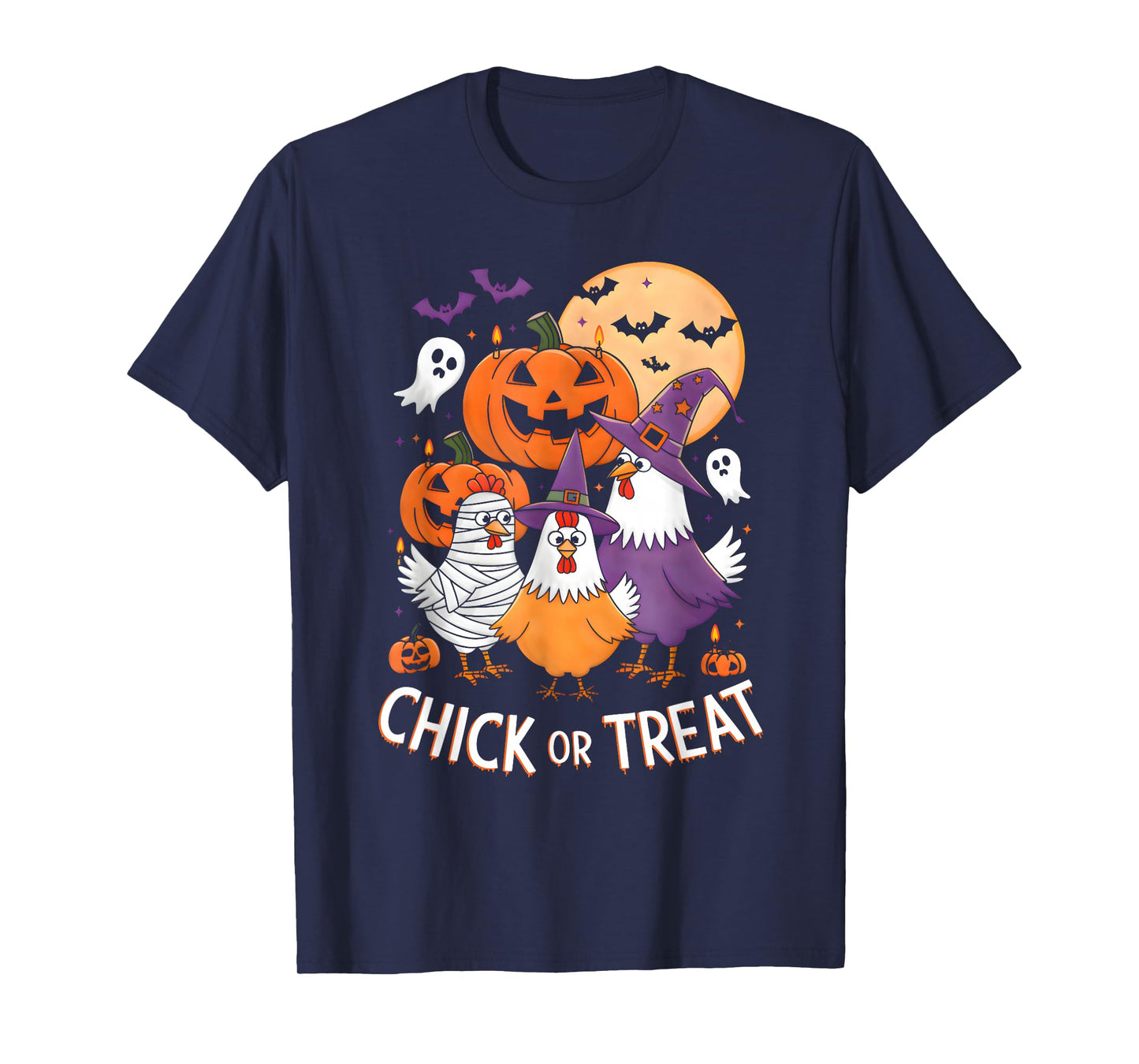 Chick Or Treat Funny Halloween Witch Spooky Cute Chicken T-Shirt