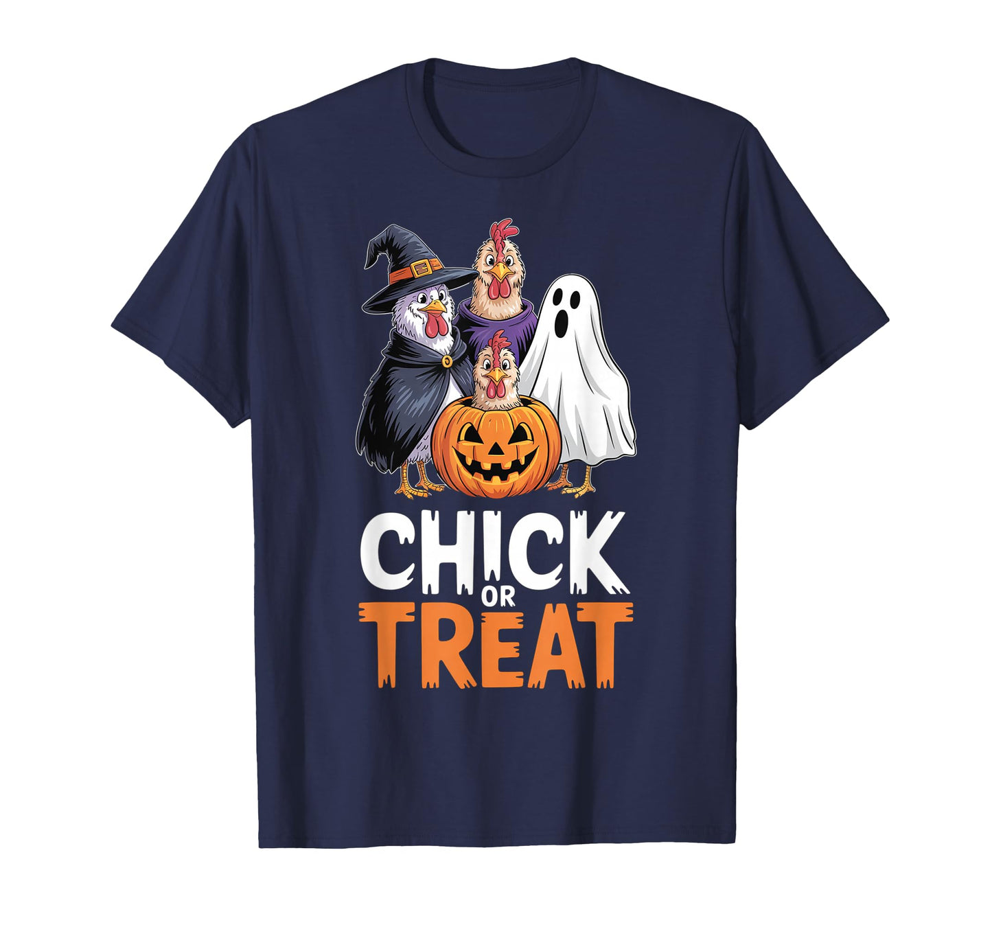 Chick Or Treat Halloween Witch Spooky Chicken Farmers T-Shirt