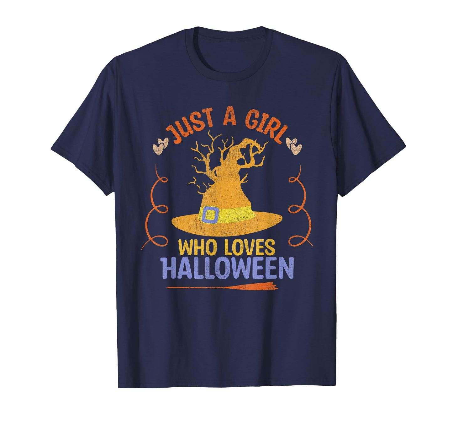 Just A Girl Who Loves Halloween Witch Hat T-Shirt