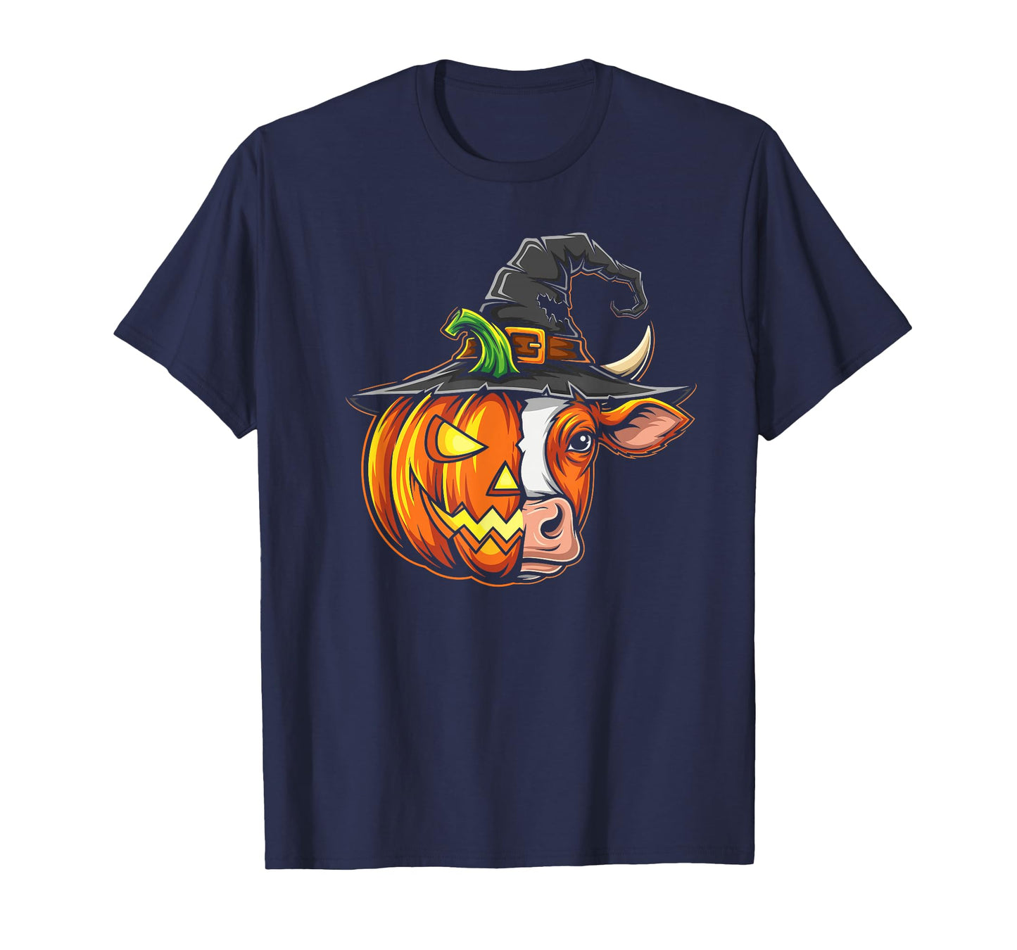 Cow Pumpkin Jack O Lantern Halloween Kids Mens Womens T-Shirt