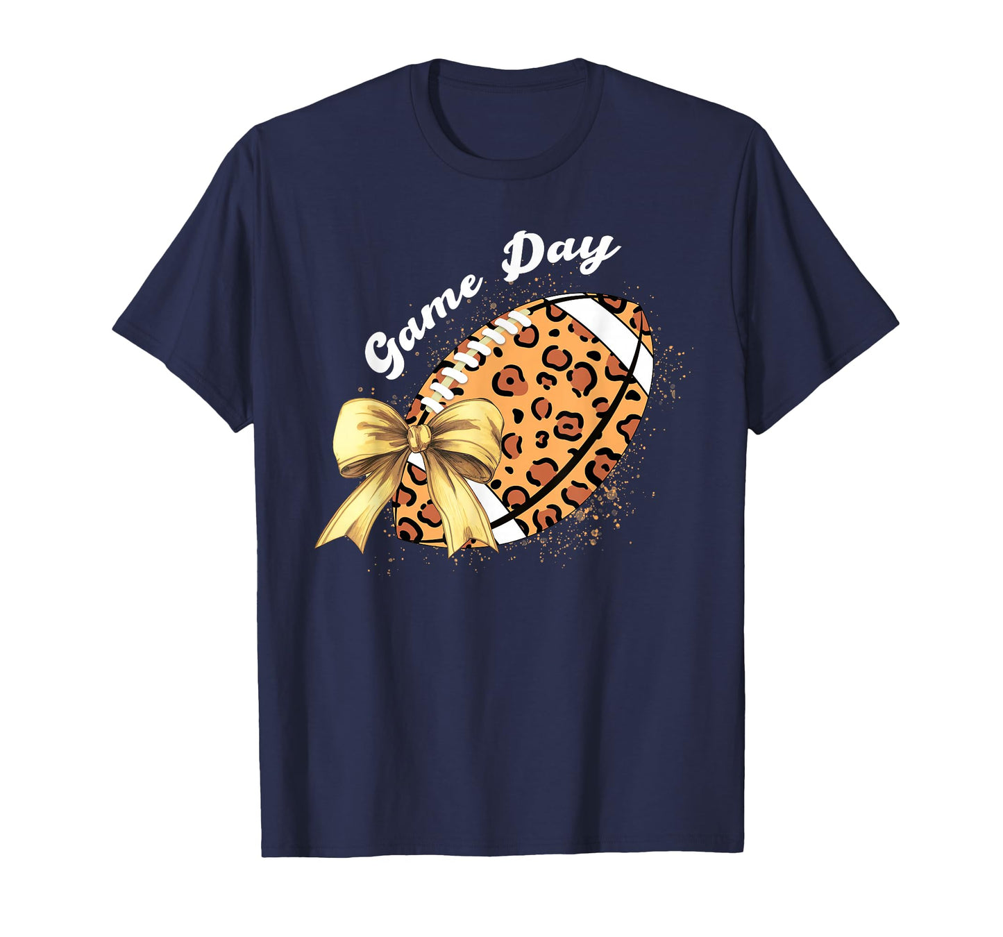 Vintage Game Day Leopard American Football Season Women Girl T-Shirt