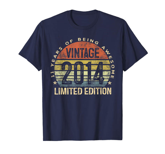 Vintage 2014 Limited Edition 11-Year-Old Gifts 11th Birthday T-Shirt