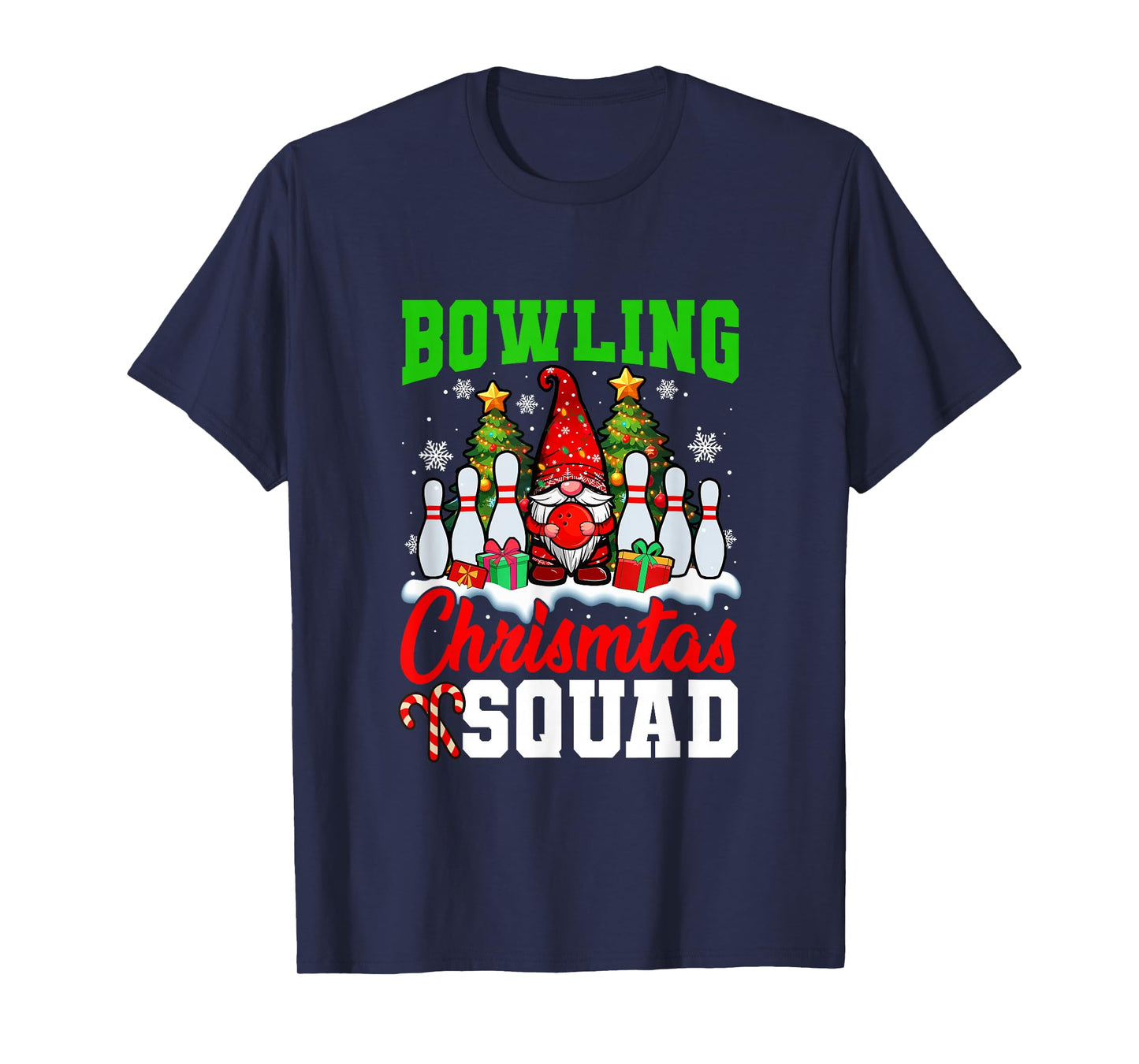 Bowling Christmas Squad Player Costume Gnome Lover Kids T-Shirt