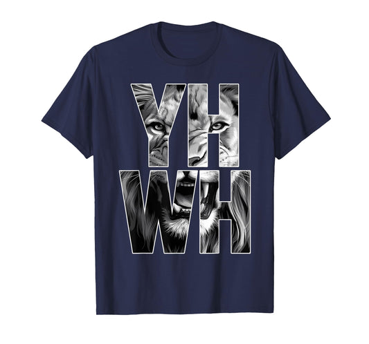 Yhwh Lion Of Judah Yahweh In Hebrew Jesus Christian T-Shirt