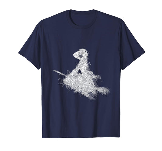 Enchanted Witch Flying Broom Halloween T-Shirt