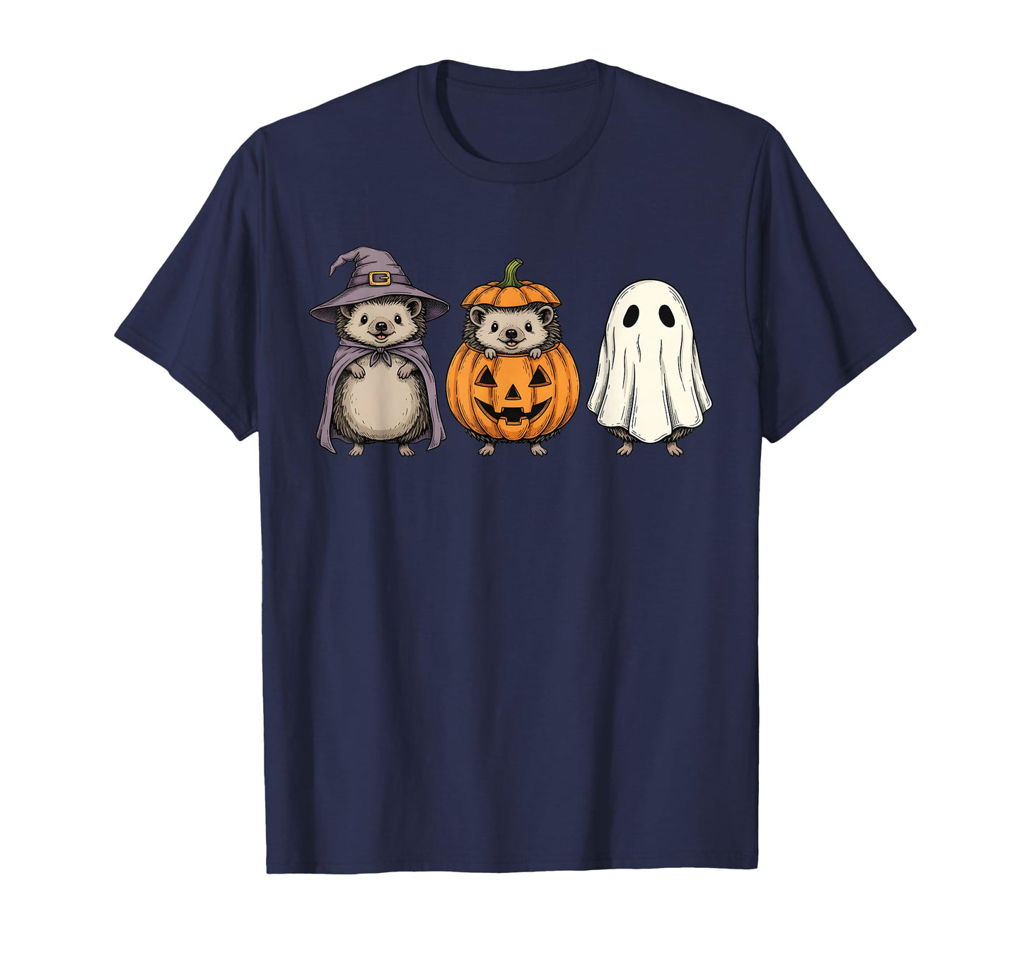 Spooky Ghost Hedgehog Lover Pumpkin Halloween T-Shirt