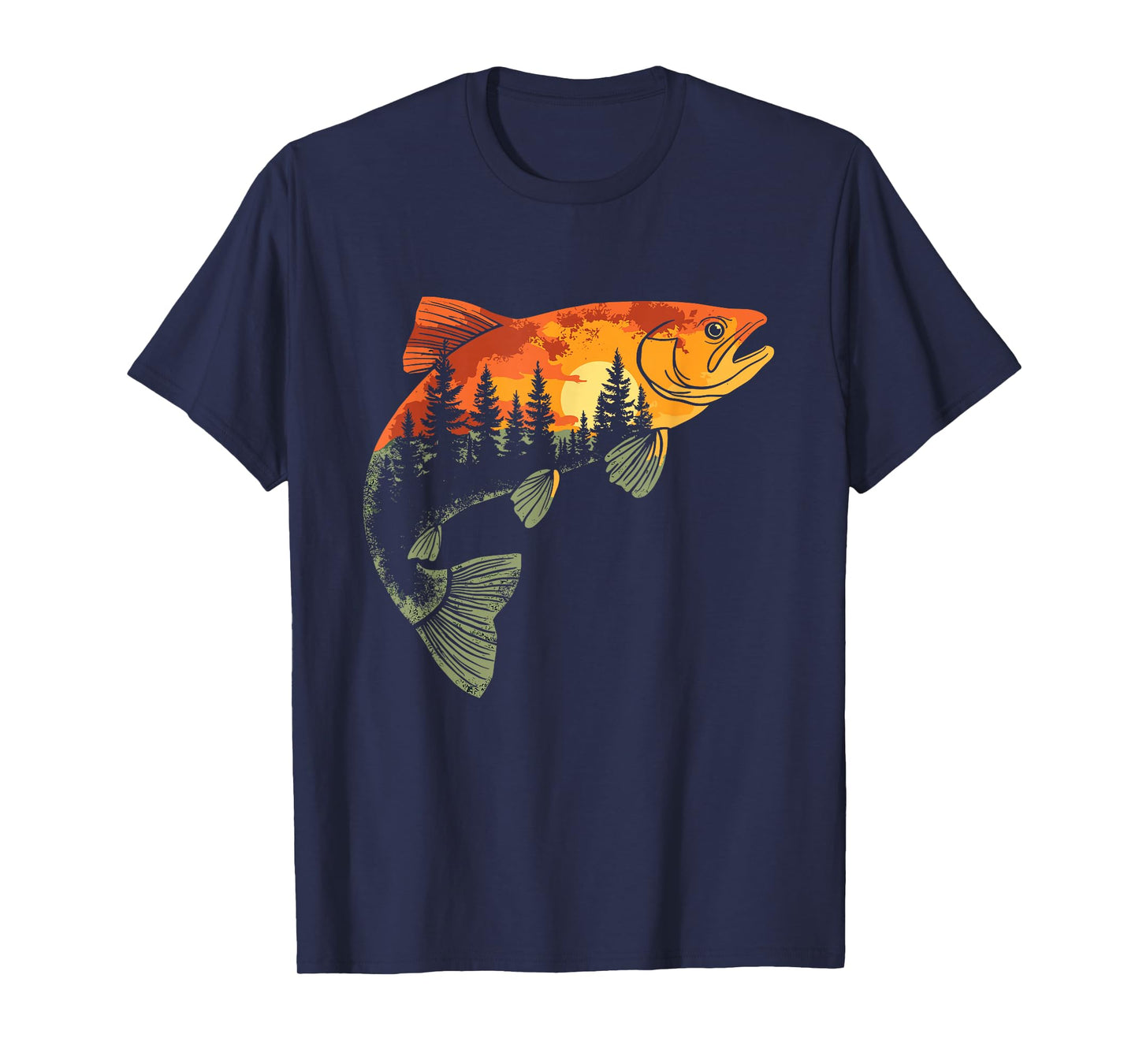Fishing, Trout, Fly Fishing, Angler Fisherman, Nature Forest T-Shirt