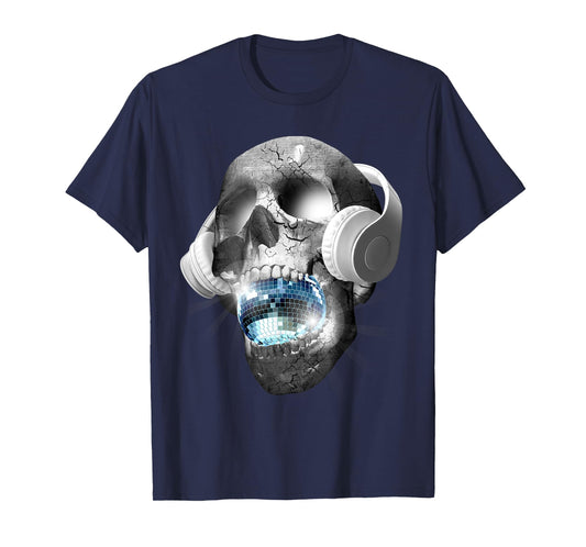 EDM Urban DJ hip hop skull streetwear headphones graphic tee T-Shirt