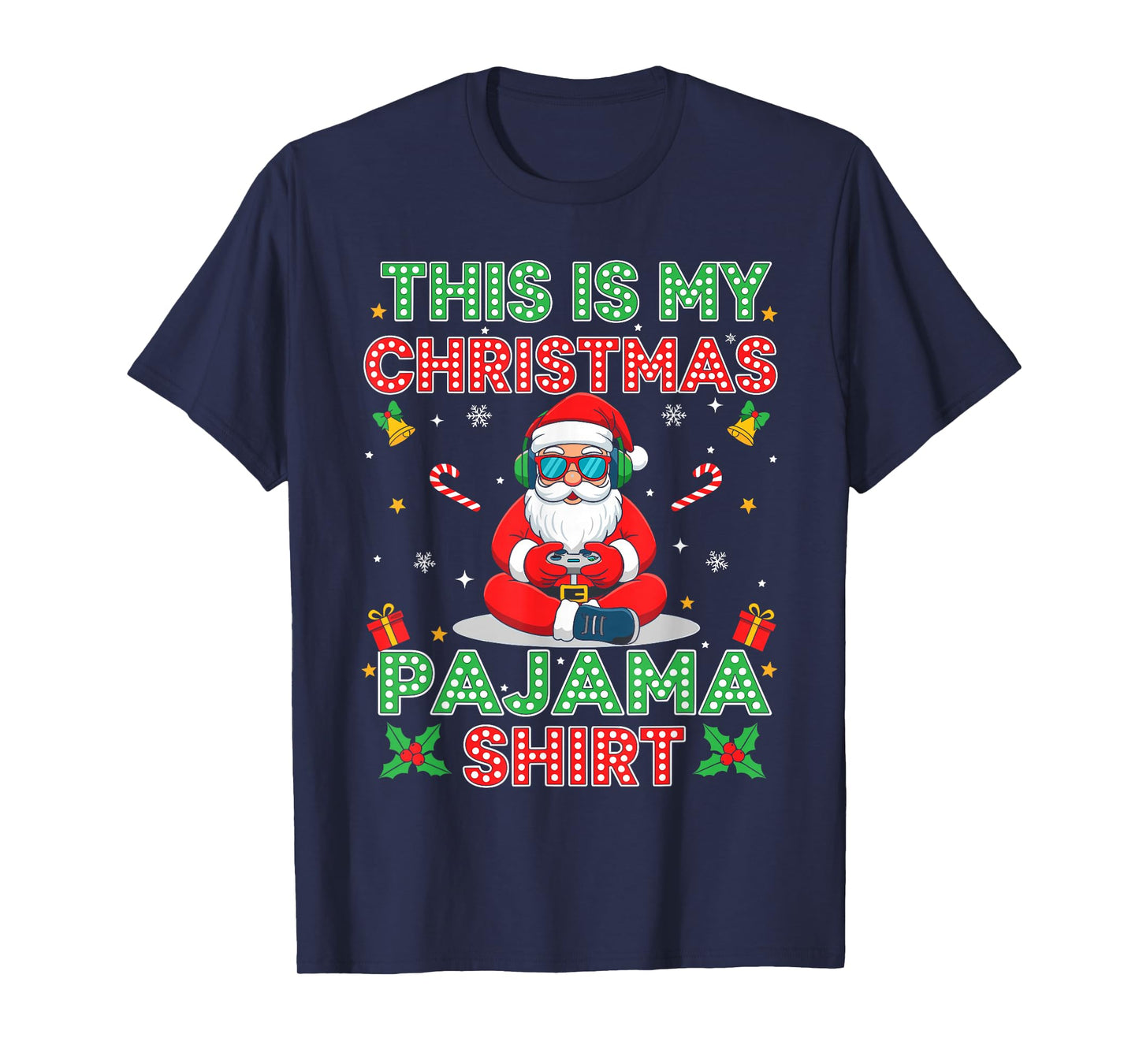 This is My Christmas Pajama Santa Claus Video Game Men Kids T-Shirt