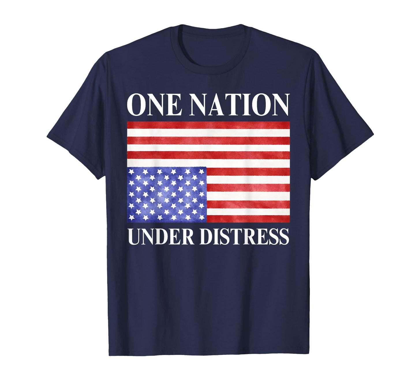 One Nation Under Vintage Distress 4th Of July American Flag T-Shirt