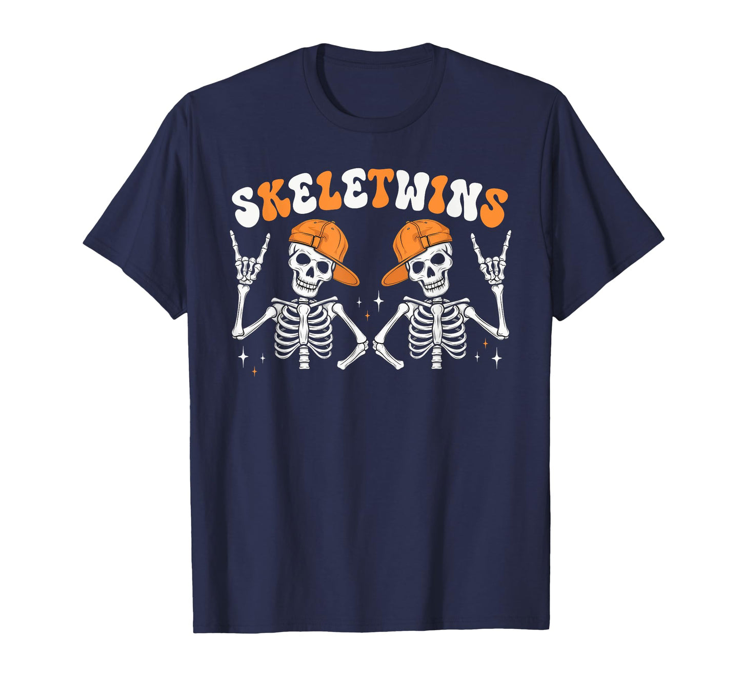 Skeletwins Halloween Twins Skeletons Hat Matching Boys Kids T-Shirt